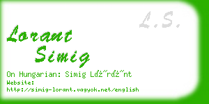 lorant simig business card